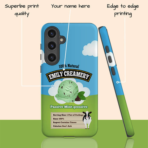 Personalized Emotional Support Ice Cream Pint Galaxy Case