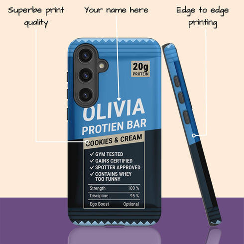 Personalized Gym Rat Protein Power Bar Galaxy Case