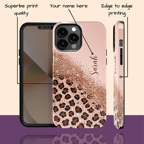 Personalized Leopard Glam iPhone Case