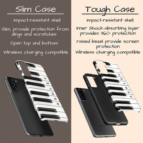 Personalized Music Lover Piano Keys Galaxy Case