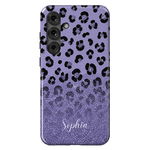 Personalized Leopard Glow Galaxy Case