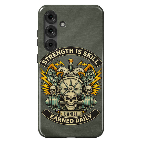 Personalized Gym Rat Strength is Skill Galaxy Case