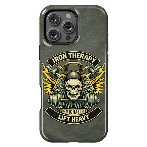 Personalized Gym Rat Iron Therapy iPhone Case