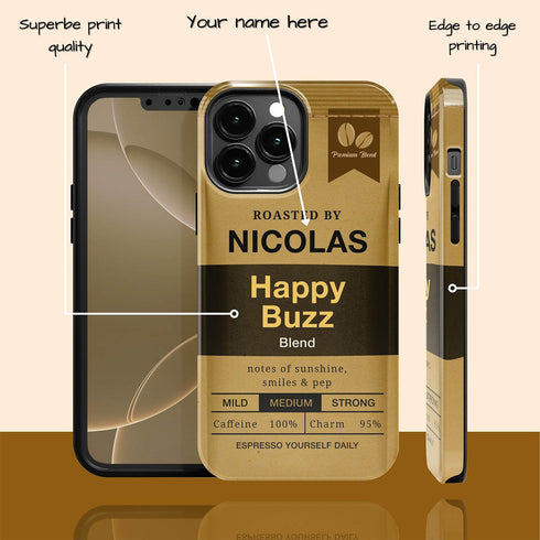 Personalized Morning Fuel Coffee Bean Bag iPhone Case