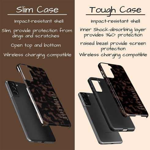 Custom Name Dark Tortoiseshell Serif Galaxy Case