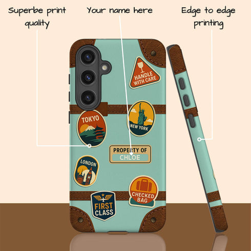 Personalized Vintage Suitcase Sticker Galaxy Case