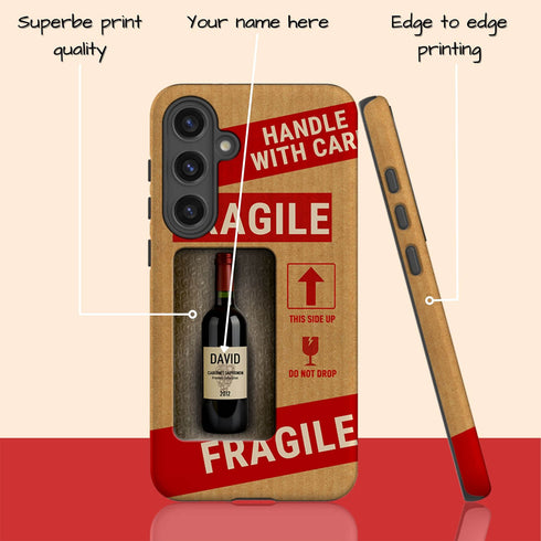 Personalized Fragile Wine Bottle Galaxy Case