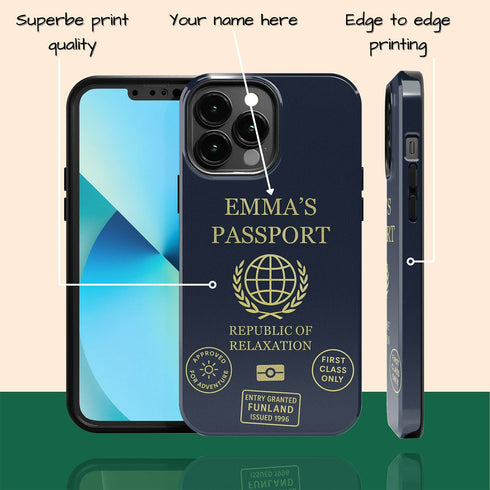 Personalized Classic Passport Cover iPhone Case