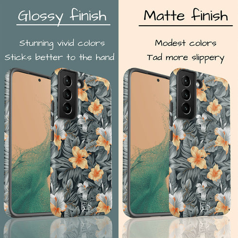 Custom Initials Tropical Hibiscus Flowers Galaxy Case