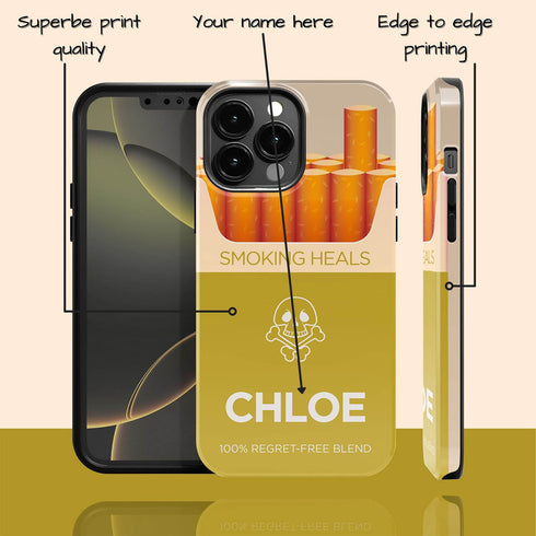 Personalized Funny Cigarette Pack Smoking Heals iPhone Case