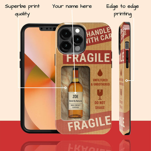 Personalized Fragile Wine Bottle iPhone Case