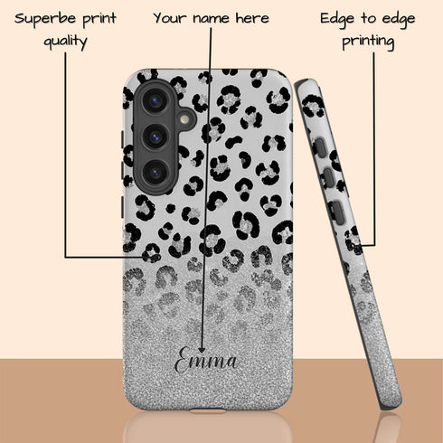Personalized Leopard Glow Galaxy Case