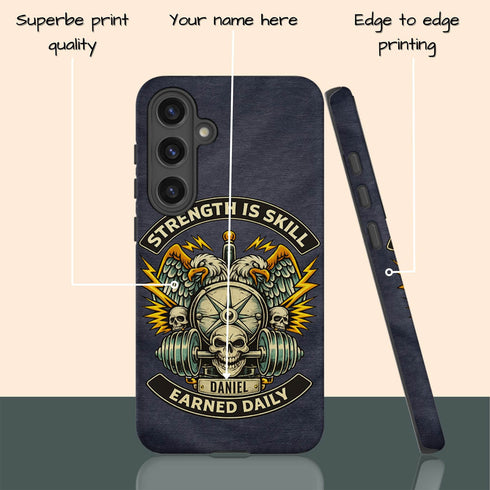 Personalized Gym Rat Strength is Skill Galaxy Case