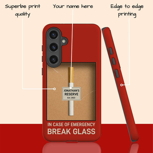 Personalized In Case of Emergency Break Glass Galaxy Case