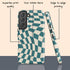 Custom Initials Wavy Groovy Checkerboard Galaxy Case