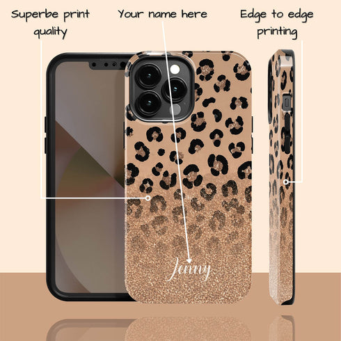 Personalized Leopard Glow iPhone Case