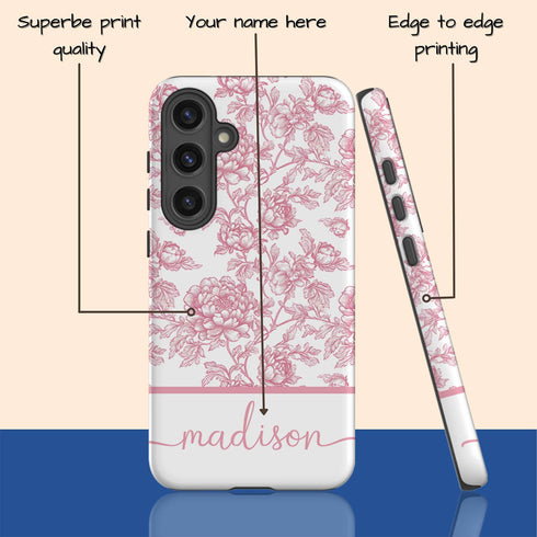 Custom Name French Toile De Jouy Galaxy Case V2