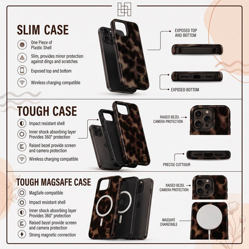 Personalized Smoky Tortoise Vertical Initials iPhone Case