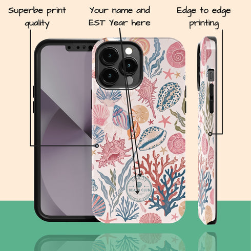Personalized Beach Club Society iPhone Case