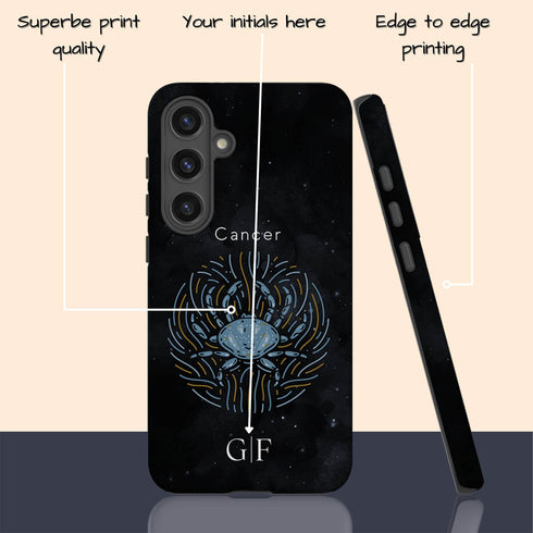 Personalized Black Zodiac Horoscope Sign Galaxy Case