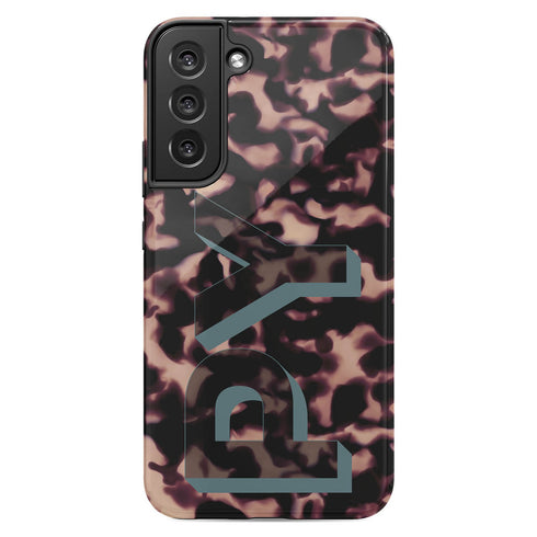 3D Camo Initials Dark Tort Galaxy Case