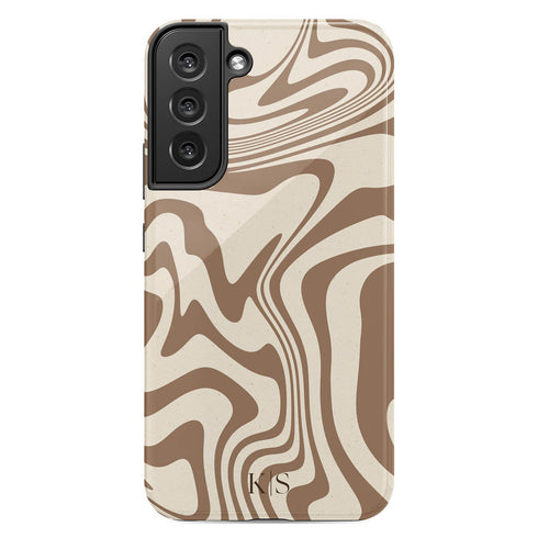 Custom Initials Swirl Wavy Marble Galaxy Case