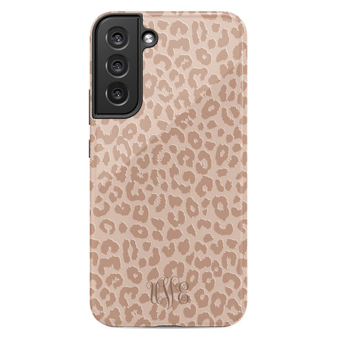 Nude Leopard Custom Monogram Galaxy Case
