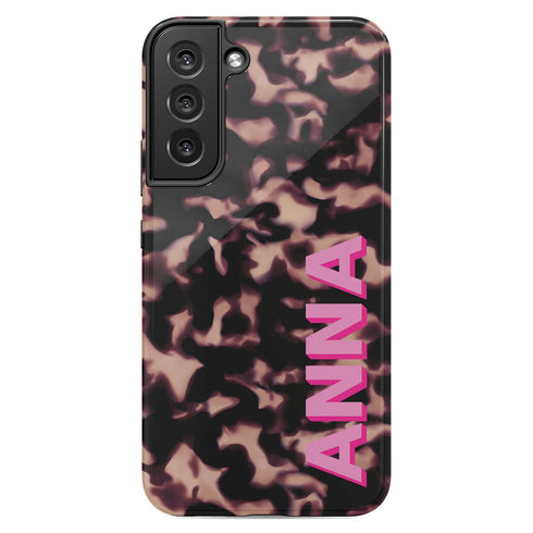 3D Custom Name Dark Tort Galaxy Case