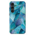 Custom Initials Blue Abstract Stained Glass Galaxy Case