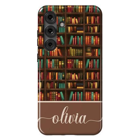 Custom Name Bookshelf Academia Galaxy Case