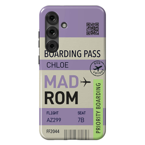 Personalized Tropical Getaway Boarding Pass Galaxy Case