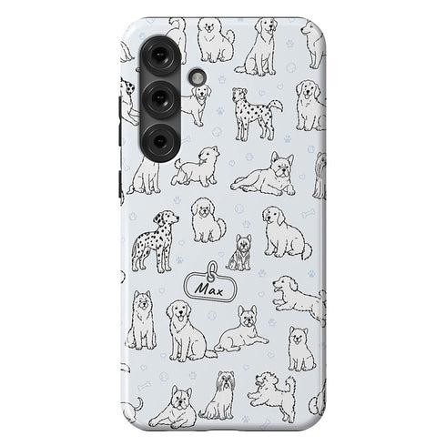 Personalized Dog Doodle Tag Galaxy Case