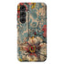 Custom Initials Boho Chic Vintage Floral Galaxy Case