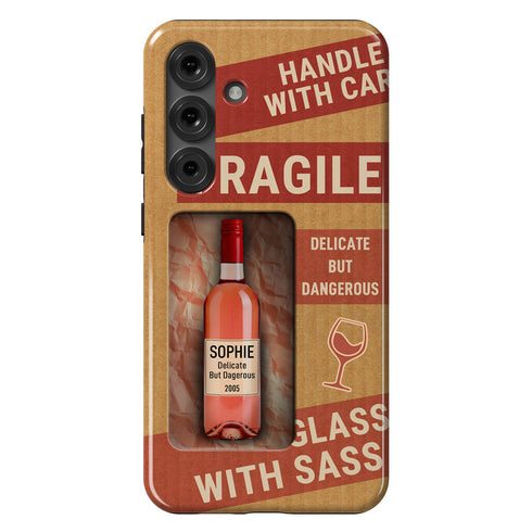 Personalized Fragile Wine Bottle Galaxy Case