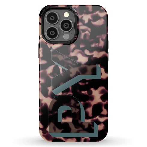 3D Camo Initials Dark Tort iPhone Case