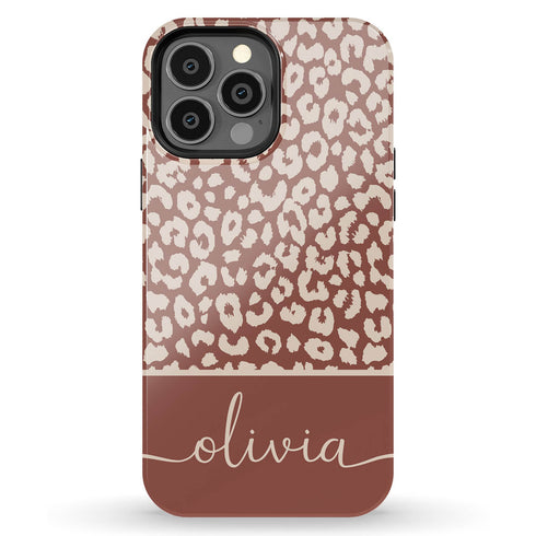 Boho Leopard Custom Name iPhone Case