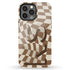 Groovy Checkerboard 3D Initials iPhone Case