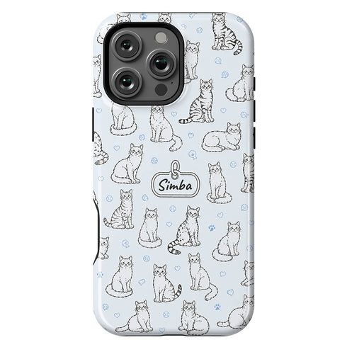 Personalized Cat Doodle Tag iPhone Case