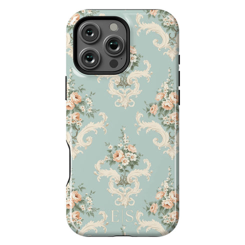 Custom Initials Shabby Chic Rococo iPhone Case