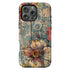 Custom Initials Boho Chic Vintage Floral iPhone Case