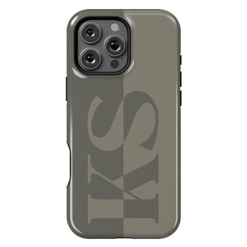 Personalized Minimalist Two-Tone Terra iPhone Case