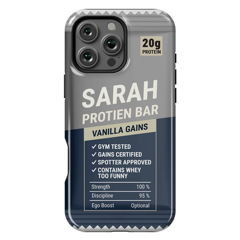 Personalized Gym Rat Protein Power Bar iPhone Case