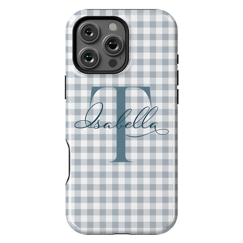 Custom Gingham Name & Initials iPhone Case