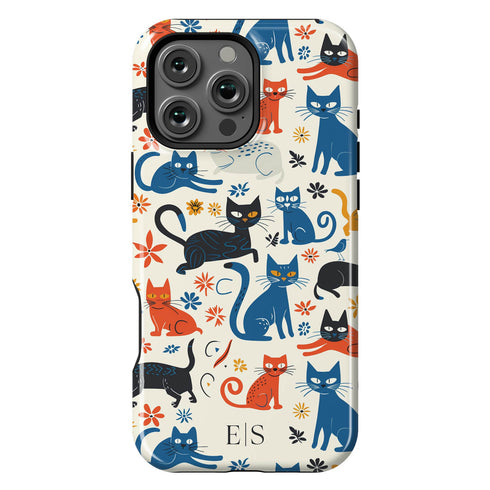 Custom Initials Tabby Cat Lovers iPhone Case