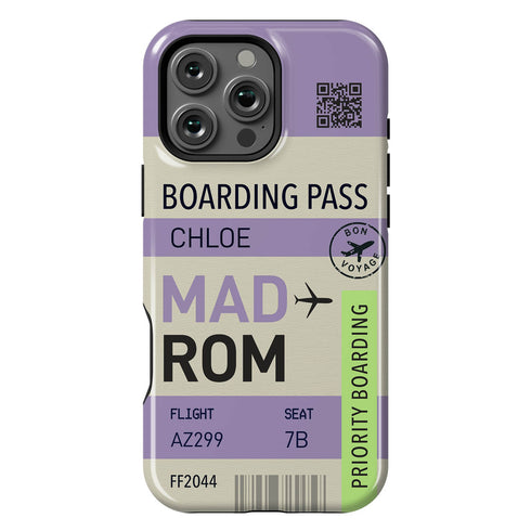 Personalized Tropical Getaway Boarding Pass iPhone Case
