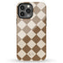 Custom Initials Argyle Checkerboard iPhone Case