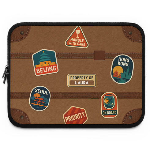 Personalized Travel Sticker Suitcase Laptop Sleeve
