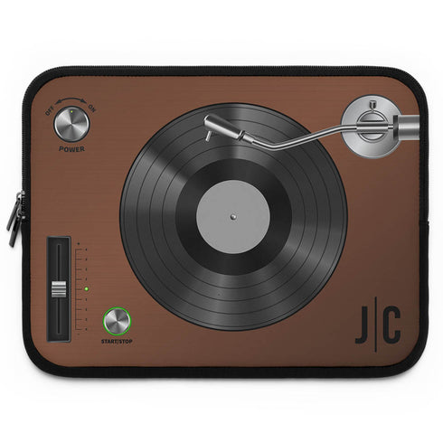 Personalized Classic Vinyl Record Player Laptop Sleeve