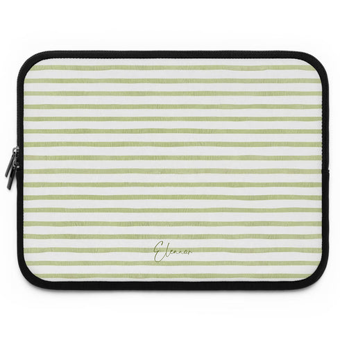 Personalized Coastal Stripes Laptop Sleeve
