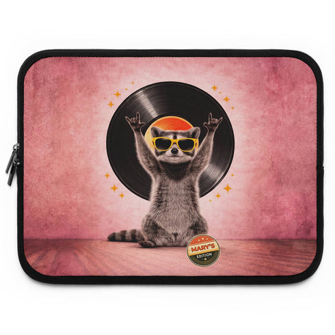 Personalized Groovy Raccoon Laptop Sleeve